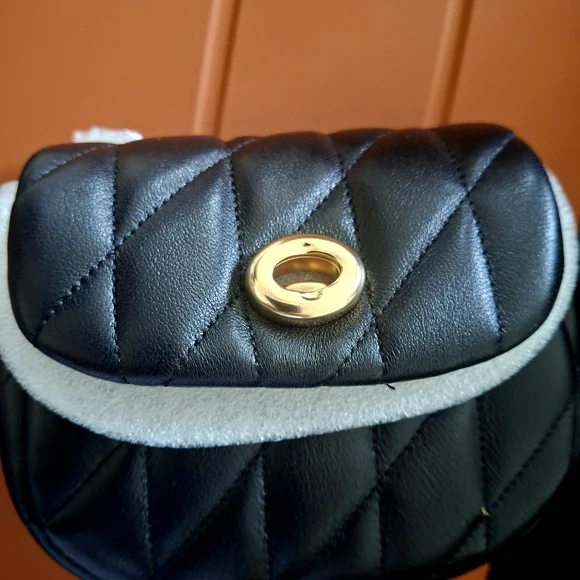 COACH Quilted Nappa Leather Turnlock Card Case- Women's Crossbody Bag- BRAND NEW - Picture 7 of 8